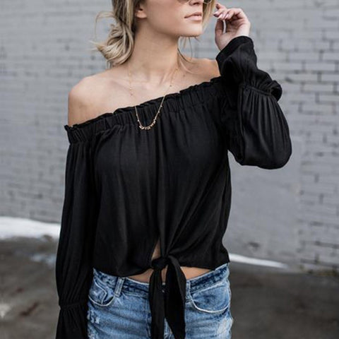 Off Shoulder Strapless Blouse  - Free Shipping!